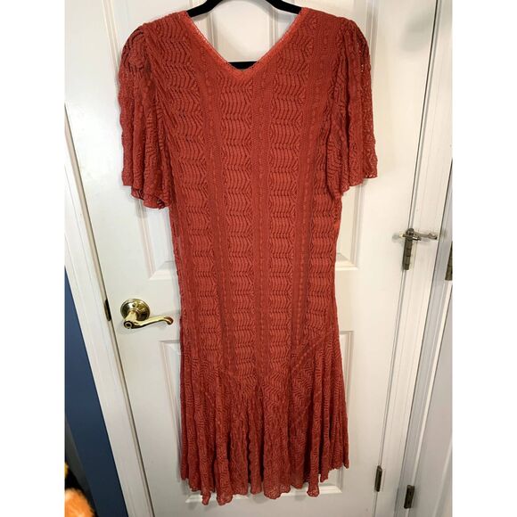 Rabbit Rabbit Rabbit Designs Coral Lace Dress Size 16 - Picture 2 of 6